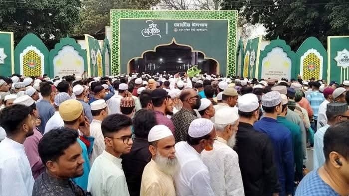 Throngs of Worshippers at Main Eid Congregation in Jatiya Eidgah